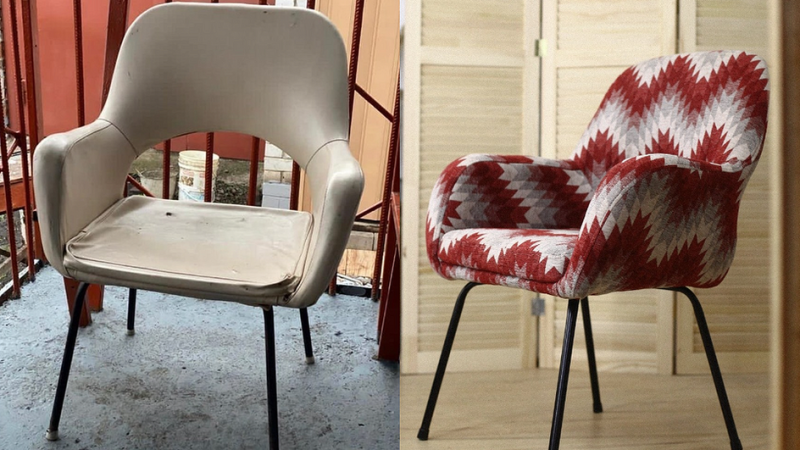 Что делать со старым креслом? 8 красивых примеров (фото до и после)