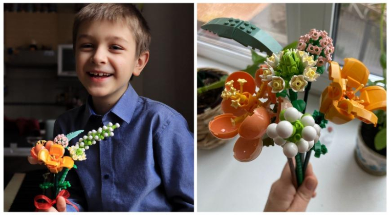 Как собрать с ребенком букет из цветочного конструктора, мастерим подарки